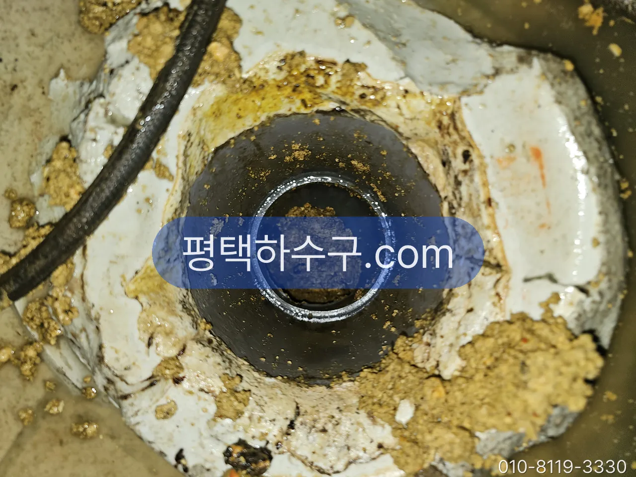 화장실·싱크대·세탁실 하수구 냄새, 어디부터 보나 — 봉수·트랩·왁스링·통기 순서 — 바닥 배수구 트랩을 빼낸 자리 — 슬러지가 봉수를 막은 상태